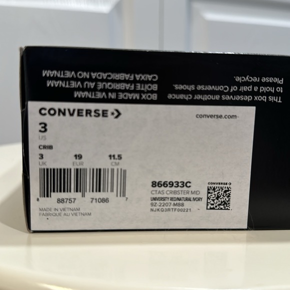 CONVERSE Cribsters - Red Canvas Easy On Shoes - Picture 2 of 2